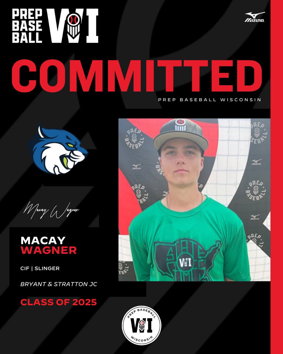 Prep Baseball Wisconsin (@prepbaseballwi) on Twitter photo CIF Macay Wagner (Slinger, 2025) commits to Bryant & Stratton JC.
Wagner recently participated in the #WIStateGames, before committing to the Bobcats.
He is currently ranked No. 71 in the Badger State.
(<a href="/BSCBaseballWI/">Bryant & Stratton WI Baseball</a> | <a href="/SlingerBaseball/">Slinger High School Baseball</a>)
π€: loom.ly/6esUfsA CIF Macay Wagner (Slinger, 2025) commits to Bryant & Stratton JC.
Wagner recently participated in the #WIStateGames, before committing to the Bobcats.
He is currently ranked No. 71 in the Badger State.
(<a href="/BSCBaseballWI/">Bryant & Stratton WI Baseball</a> | <a href="/SlingerBaseball/">Slinger High School Baseball</a>)
π€: loom.ly/6esUfsA