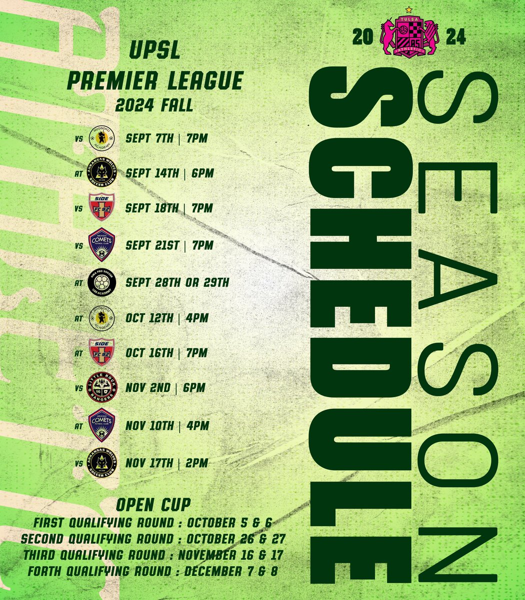 TTownSoccer's tweet image. Our ꜰᴀʟʟ ꜱᴄʜᴇᴅᴜʟᴇ is here! 

We have 5️⃣ home games at Hicks Park. The season starts tomorrow at 7 p.m. at Hicks. 

Seasons tickets are on sale now - bit.ly/3XhWUtJ

#TTID