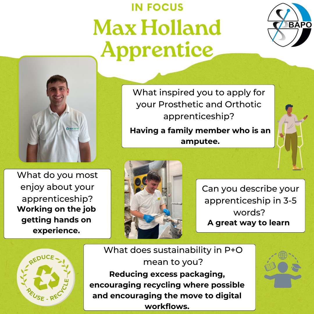 Max is an Apprentice sharing what sustainability means to him for P&amp;O Day and what he enjoys about being an Apprentice. Happy P&amp;O Day Max! #Sustainability #Prosthetics #Orthotics #PandODay2024