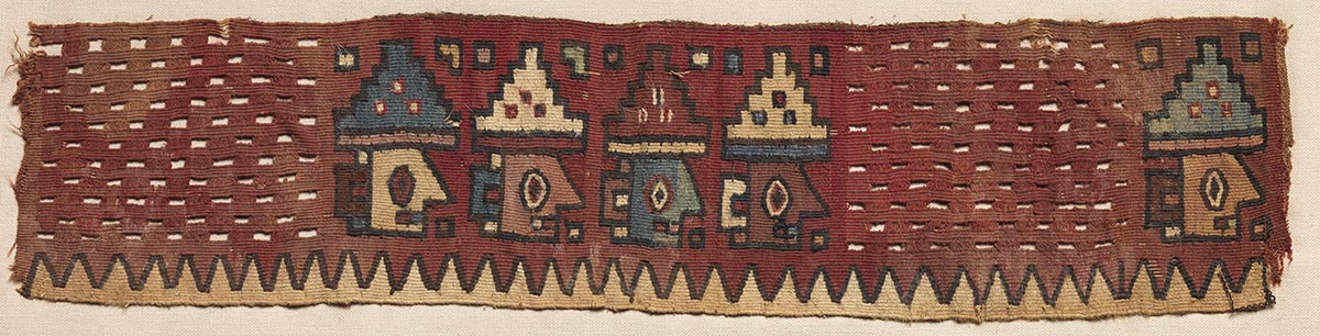 Today, we’re excited to share a Peruvian textile accessory! #FabricFriday

This armband was woven from alpaca hair and features a row of fierce warriors. Check out their adorable little helmets!