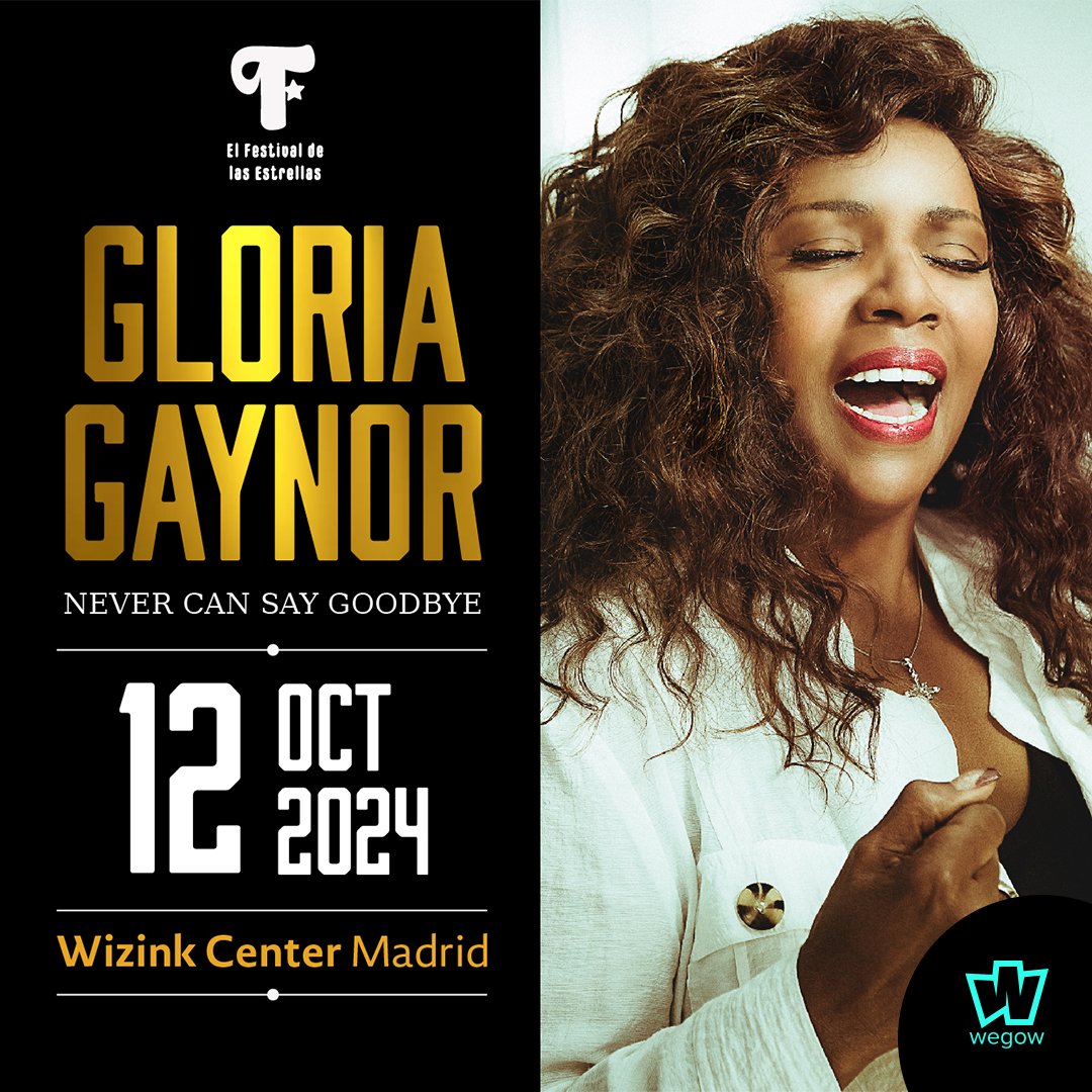 wegowes (@wegowes) on Twitter photo Si eres de conciertos clásicos...
El de <a href="/gloriagaynor/">Gloria Gaynor</a> en el @WiZinkCenter de #Madrid no se te puede escapar 🌟
¡No te pierdas a una de las mejores artistas internacionales de soul y gospel en la capital!
Entradas agotándose en #Wegow: i.mtr.cool/jkpgcxqhzs Si eres de conciertos clásicos...
El de <a href="/gloriagaynor/">Gloria Gaynor</a> en el @WiZinkCenter de #Madrid no se te puede escapar 🌟
¡No te pierdas a una de las mejores artistas internacionales de soul y gospel en la capital!
Entradas agotándose en #Wegow: i.mtr.cool/jkpgcxqhzs