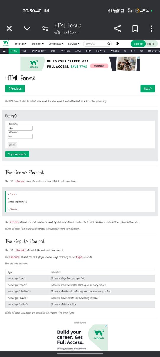 MrMallick06's tweet image. Today on Day 7 of my HTML challenge, I'm diving into forms! 📝 I’ll learn to create input tags like text and radio, use label for accessibility, and explore textarea for larger inputs. I’ll also tackle select dropdowns and why avoiding the br tag is key! 🌟 #HTMLChallenge