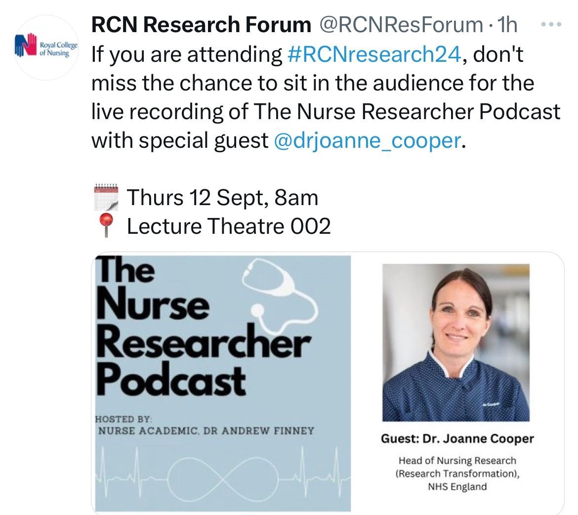 Dr Andrew Finney (@finbo1977) on Twitter photo Well, are you coming to join us?👇
<a href="/NHSEngland/">NHS England</a> <a href="/RCNResForum/">RCN Research Forum</a> #RCNresearch24 <a href="/NIHRSPCR/">NIHR School for Primary Care Research</a> @NIHRcommunity @CRN_WMid <a href="/MPFTResearch/">MPFT NHS Research</a> <a href="/UoWnursing/">UOW School of Nursing</a> <a href="/Duncan_CNO/">Duncan Burton</a> #Nursing #research Well, are you coming to join us?👇
<a href="/NHSEngland/">NHS England</a> <a href="/RCNResForum/">RCN Research Forum</a> #RCNresearch24 <a href="/NIHRSPCR/">NIHR School for Primary Care Research</a> @NIHRcommunity @CRN_WMid <a href="/MPFTResearch/">MPFT NHS Research</a> <a href="/UoWnursing/">UOW School of Nursing</a> <a href="/Duncan_CNO/">Duncan Burton</a> #Nursing #research