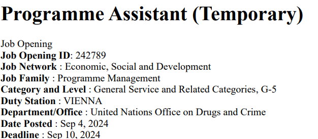 🚨We're hiring a Programme Assistant (Temporary) in Vienna!
🔹 Support programme/project planning &amp; financial management
🔹 Apply by: Sept 10, 2024
🔹 Ideal for candidates with 5+ years of project admin. experience
Join us in making a difference ! 🌍

👉👉 careers.un.org/jobSearchDescr…