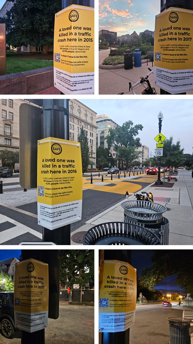 SaferConnAveDC 🚲🏃♀️🚍 (@dcsafer) on Twitter photo On Labor Day weekend, I biked around wards 1-3 putting up 20 signs in partnership with <a href="/SafeStreetsDC/">DC Families for Safe Streets</a> and <a href="/WABADC/">WABA</a> to memorialize those killed in DC traffic crashes in the past several years. There are several HUNDRED of these signs going up across dc over the course of this month On Labor Day weekend, I biked around wards 1-3 putting up 20 signs in partnership with <a href="/SafeStreetsDC/">DC Families for Safe Streets</a> and <a href="/WABADC/">WABA</a> to memorialize those killed in DC traffic crashes in the past several years. There are several HUNDRED of these signs going up across dc over the course of this month