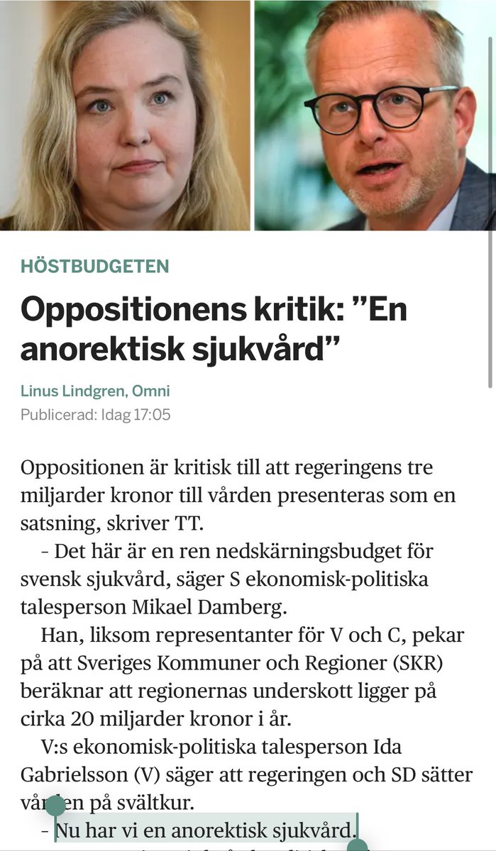 Stark formulering från partiet som är med och slaktar Stockholm ätstörningsvård