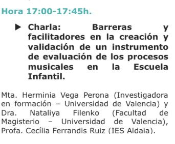 MovimusiProject (@movimusiproject) on Twitter photo Nuestras compañeras Hermi Vega y Nataliya Filenko del <a href="/CosGrup/">Grupo COS (Research Group) Universitat de València</a> compartirán su experiencia de indagación de procesos musicales en el primer ciclo de la Educación Infantil en el marco del proyecto <a href="/Movimusiproject/">MovimusiProject</a> Nuestras compañeras Hermi Vega y Nataliya Filenko del <a href="/CosGrup/">Grupo COS (Research Group) Universitat de València</a> compartirán su experiencia de indagación de procesos musicales en el primer ciclo de la Educación Infantil en el marco del proyecto <a href="/Movimusiproject/">MovimusiProject</a>
