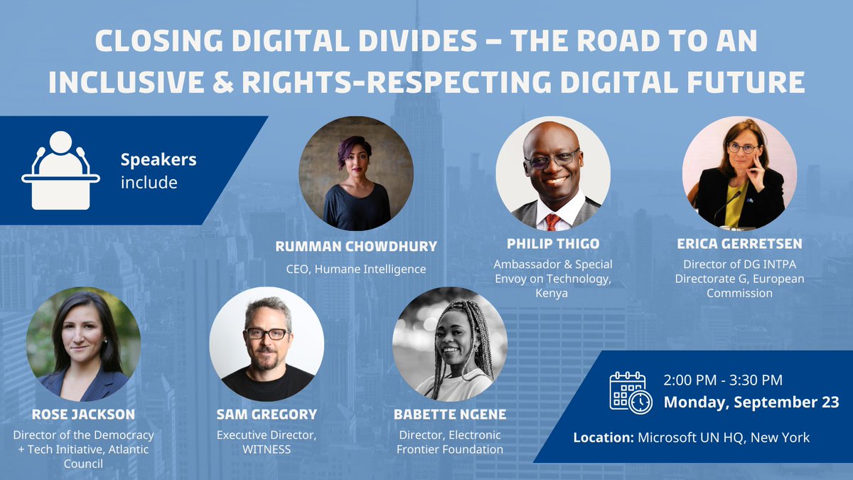 In two weeks, we will head to the big 🍎 for this year’s UN General Assembly High-level Week. On the sidelines of UNGA79, 🇩🇰 will host a high-level even together with Microsoft, Witness and Humane intelligence on closing digital divides. Stay tuned for more! #UNGA79