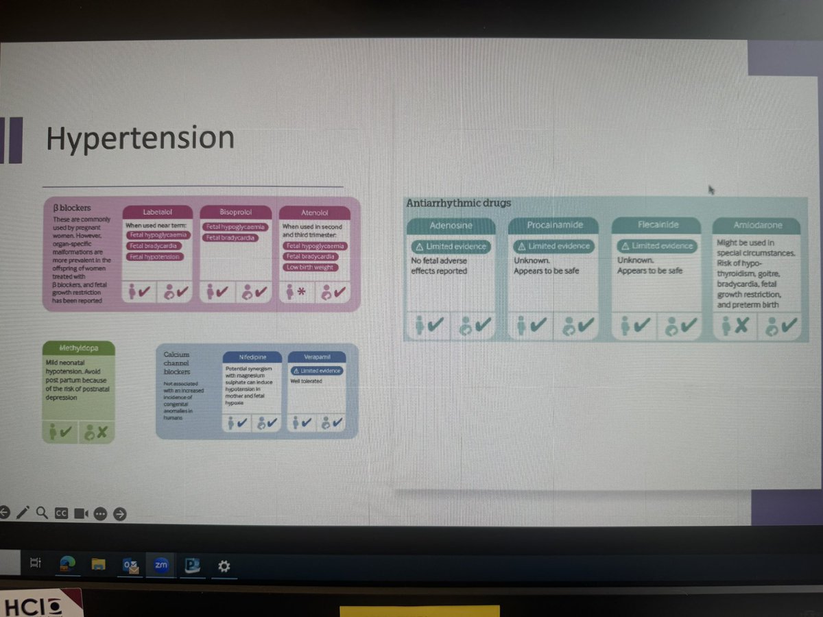 Our last talk at the Meds in Pregnancy and Lactation study day from <a href="/gar_fitz/">GF</a> from <a href="/Mercycork/">Mercy University Hospital Cork</a> and @materprivate on cardiology medications in pregnancy and perspectives on the use of cardiac diagnostics in pregnancy and breastfeeding.