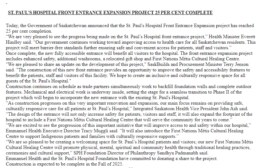 Breaking News - The renovation of a hospital entryway is ... halfway to halfway complete. #skpoli