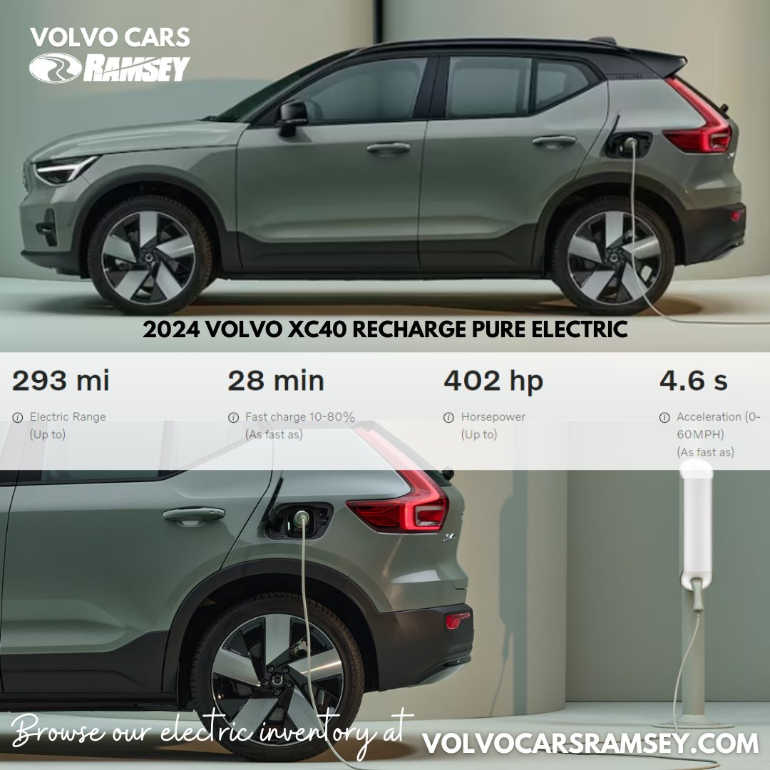 A Fully-Electric Life — Enjoy the comfort of one pedal drive and smooth acceleration with zero tailpipe emissions. You don’t have to choose between power &amp; responsible driving In the fully electric XC40. Browse our inventory at volvocarsramsey.com.