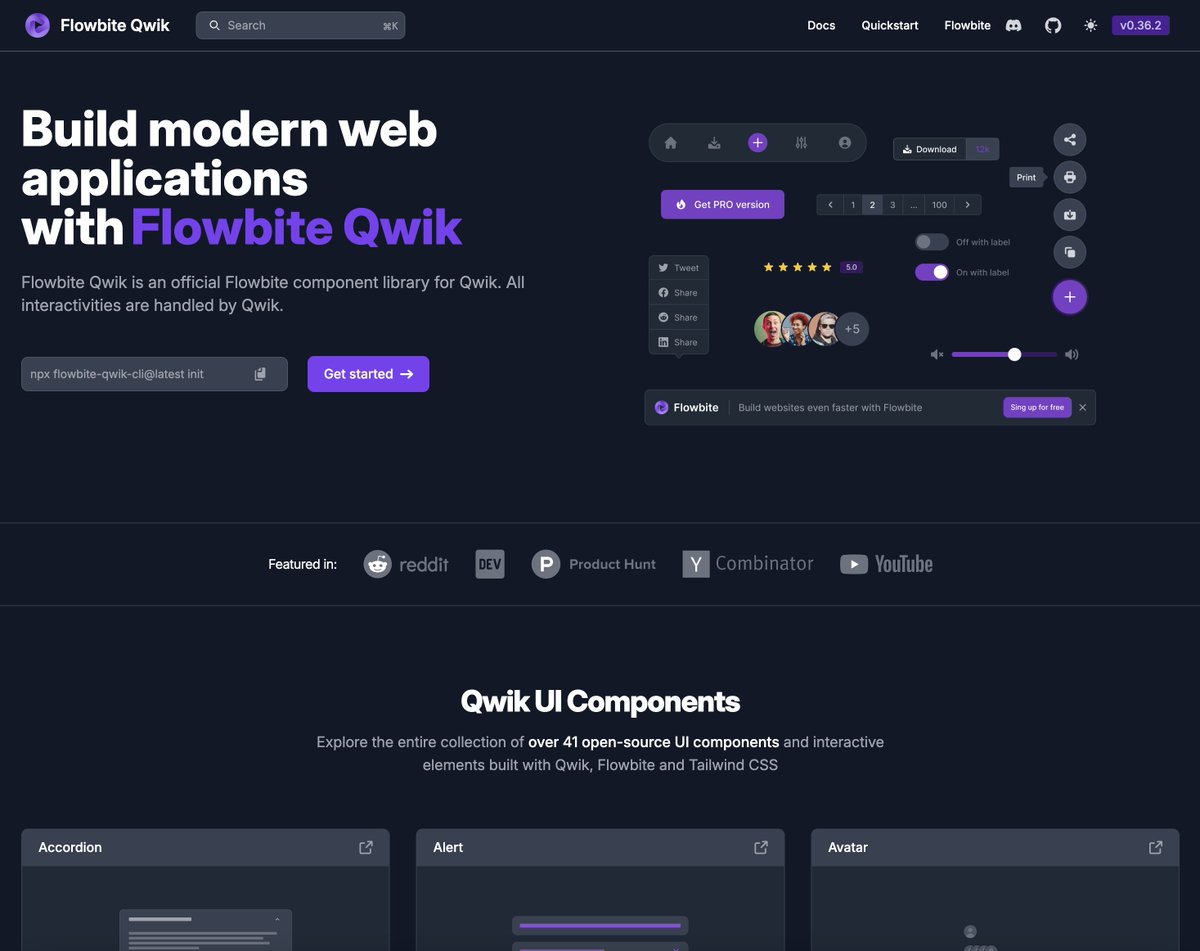 Did you know there's a Flowbite for <a href="/QwikDev/">Qwik</a> too? 👀