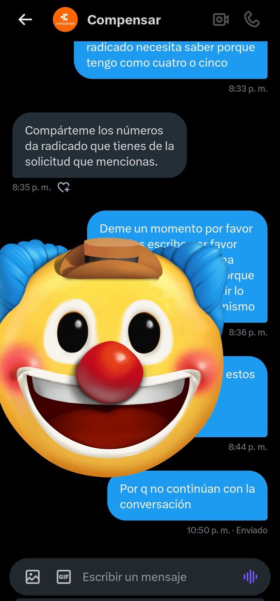 carnavarrock's tweet photo. @Compensar_info @sicsuper @CityNoticiasTv @NoticiasCaracol @NoticiasRCN #malservicio lo sigo confirmando que a esta empresa no le importa sus usuarios, hoy continuo sin q me den una solución solo dejan en visto los mensajes @petrogustavo https://t.co/ZTJwNJ6F65