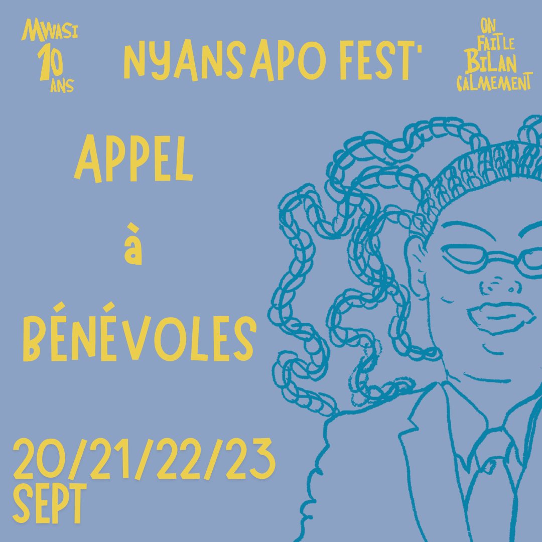 NYANSAPO FEST' 2024 - APPEL À BÉNÉVOLES - du 20 au 23 SEPT

Nous  recherchons des bénévoles qui résident en Ile-de-France, pour aider le  collectif à l'organisation de Nyansapo qui aura lieu du 20-23 Septembre  2024.
