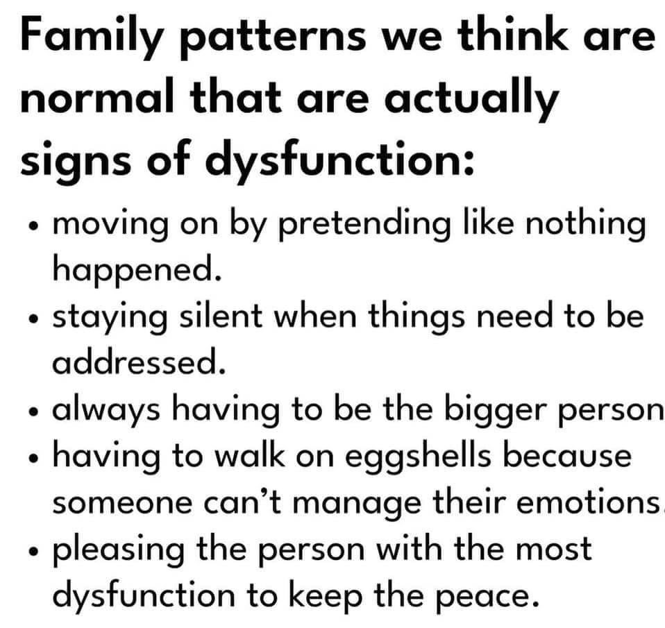 NicoleLewisLCSW's tweet image. Family patterns we think are normal that are actually signs of dysfunction: