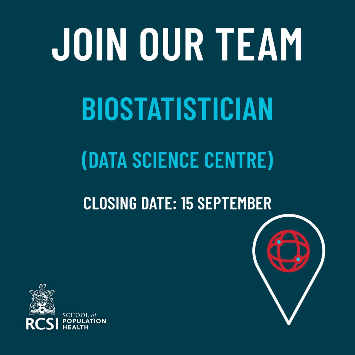 .<a href="/RCSI_PopHealth/">RCSI School of Population Health</a> has an opening for a biostatistician supporting research conducted in the <a href="/RCSI_NSRSC/">RCSI National Surgical Research Support Centre</a> &amp; the Clinical Trial Unit at <a href="/RCSIBAHRAIN/">RCSI Bahrain</a>  which conducts observational &amp; interventional studies. MSc or Phd in biostatistics or related subject desired.