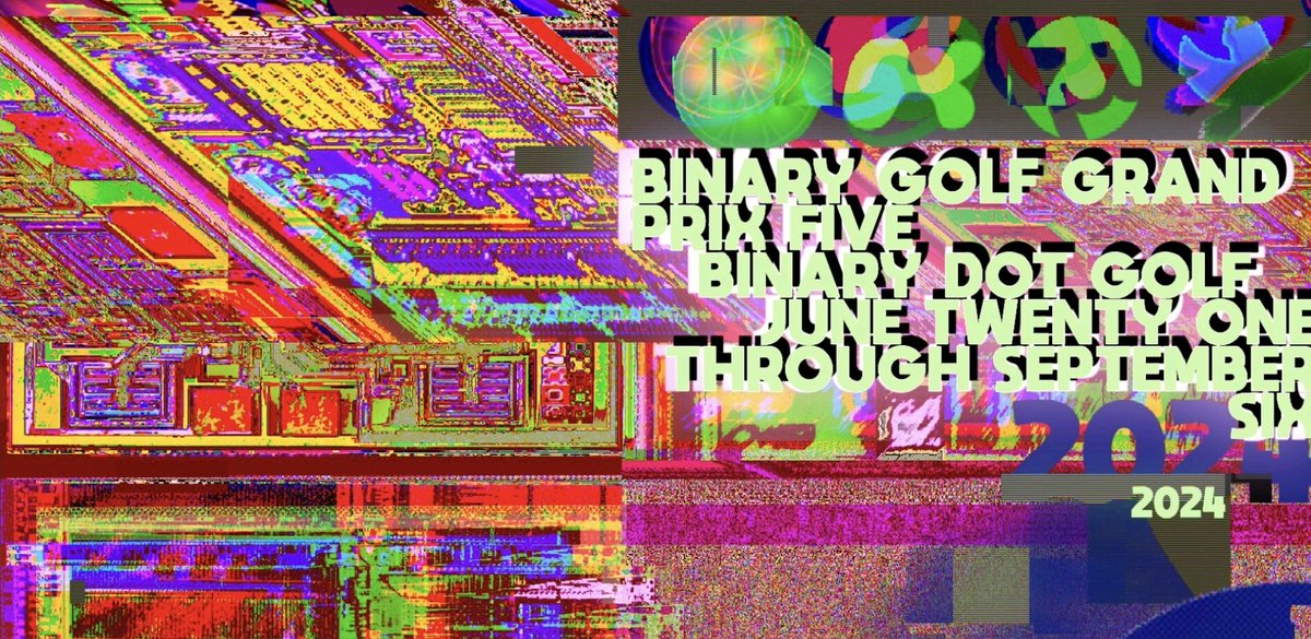 mattpass's tweet image. 🏁🤓 Binary Golf Grand Prix (#BGGP) 2024 contest ends today!
I decided to give it a proper try this year, you can find my weirdest entries here:
github.com/binarygolf/BGG…
and my quick writeup on how I produced them here:
pastebin.com/pAcukVNK
#codegolf #codecontest #nerd #bggp