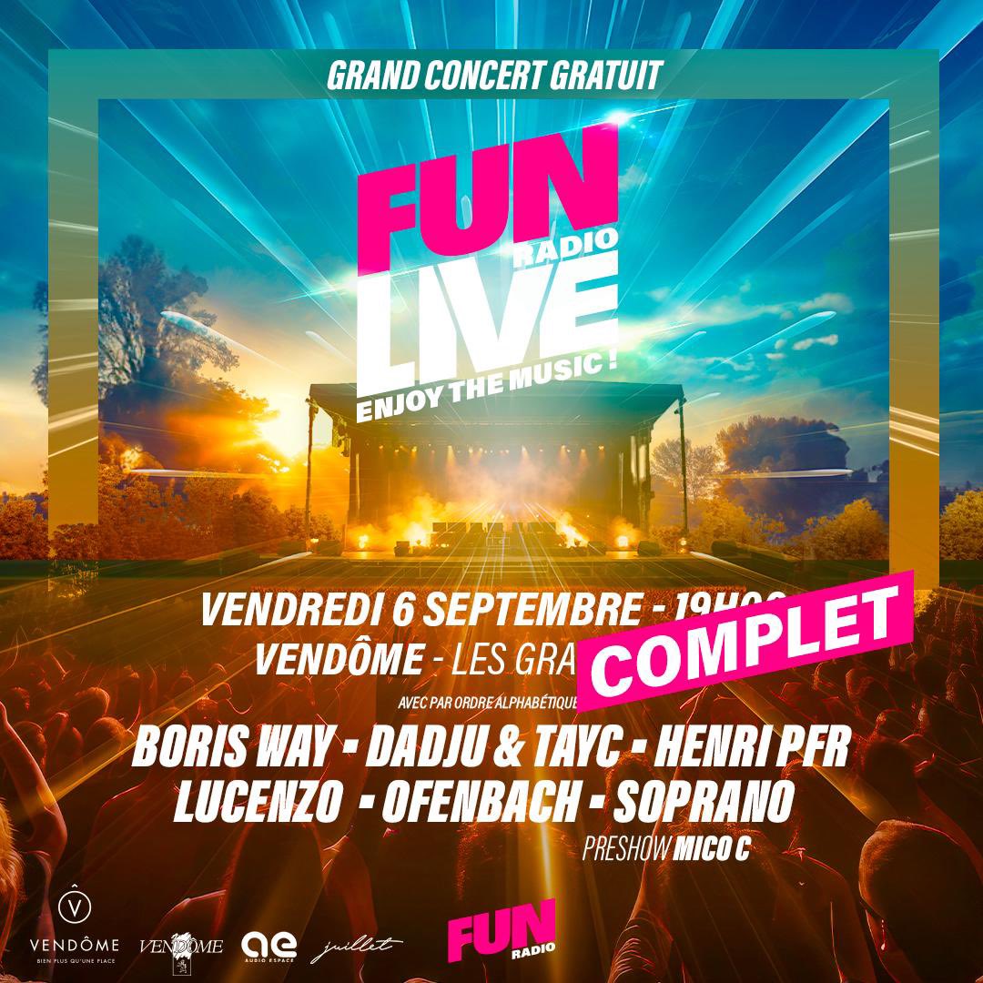 Ce soir c’est ici que ça se passe 🔥🙌
Fun Radio Live en direct de Vendôme et sur <a href="/funradio_fr/">Fun Radio France</a> jusqu’à minuit 🎧