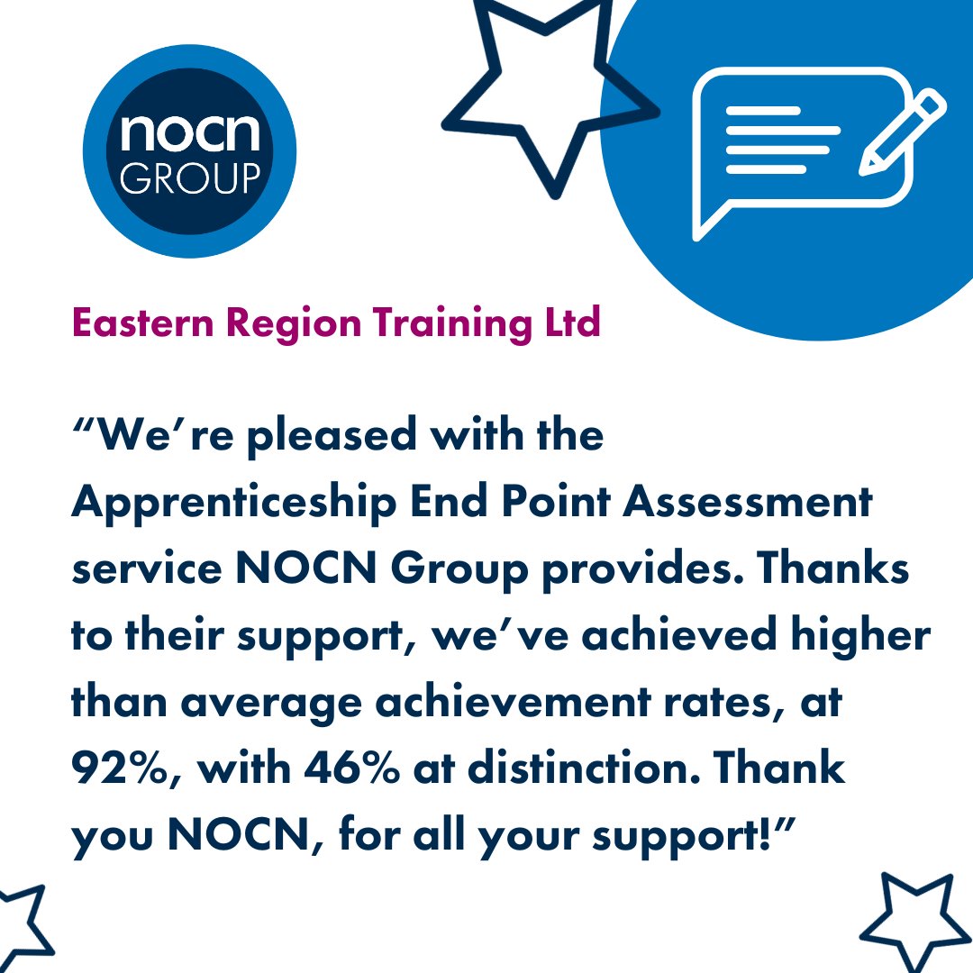 NOCN Group (@nocngroup) on Twitter photo Some more great #FridayFeedback for our #Apprenticeship #EndPointAssessment team from Eastern Region Training Ltd!
<a href="/RegionTrai67866/">Eastern Region Training</a> Some more great #FridayFeedback for our #Apprenticeship #EndPointAssessment team from Eastern Region Training Ltd!
<a href="/RegionTrai67866/">Eastern Region Training</a>