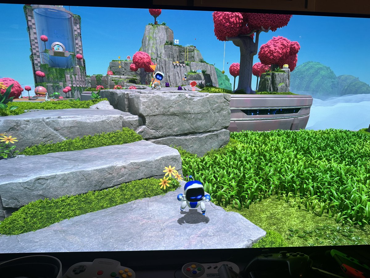 Astro Bot is soooo good. Looks incredible &amp; shows how underused the brilliant Dual Sense haptic feedback has been in other #PS5 games. Love it.