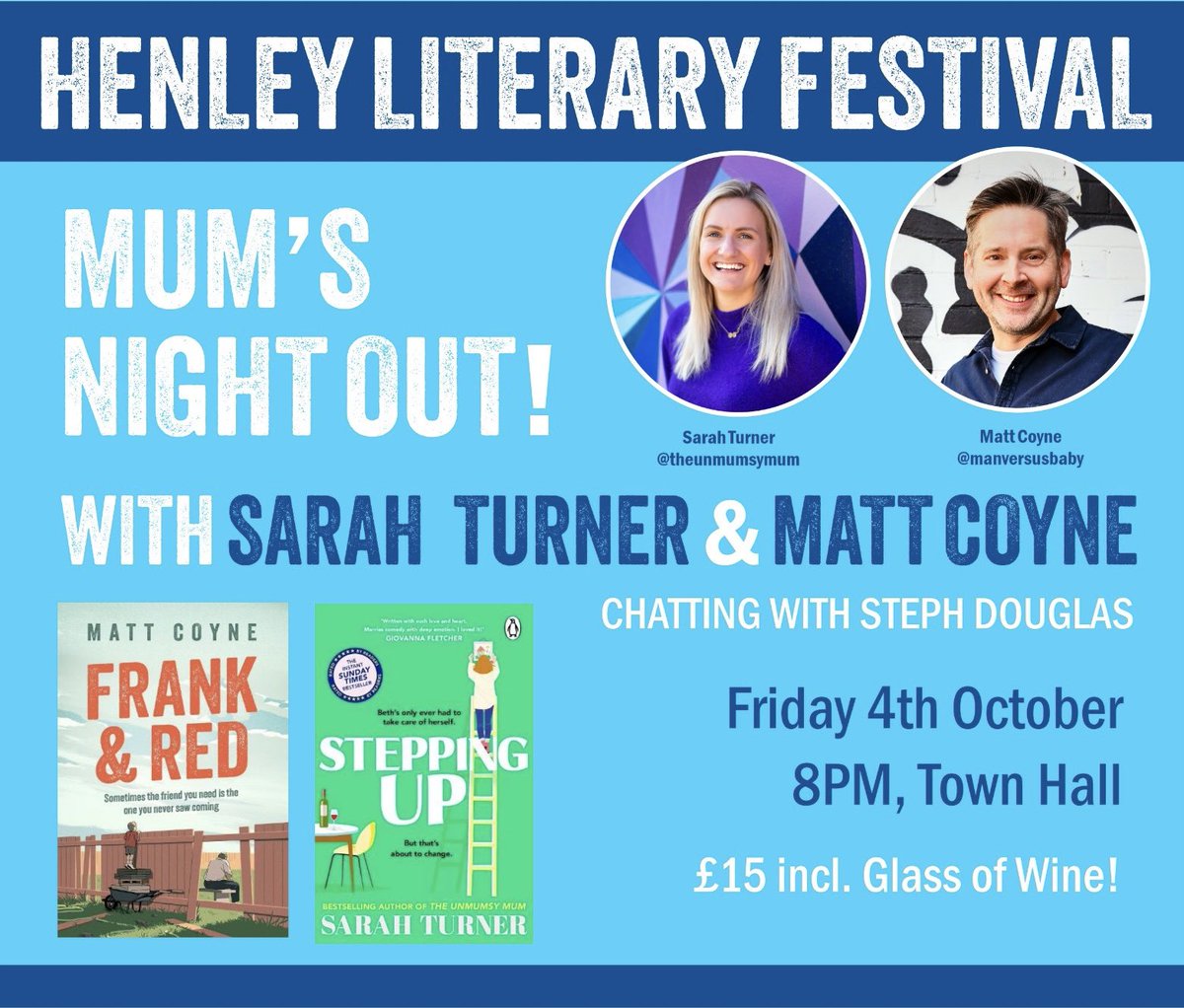 Man vs Baby (@mattcoyney) on Twitter photo Henley, you posh buggers! Come and slum it for a night with me and <a href="/TheUnmumsyMum/">Sarah Turner</a> We’ll have a laugh. Henley, you posh buggers! Come and slum it for a night with me and <a href="/TheUnmumsyMum/">Sarah Turner</a> We’ll have a laugh.