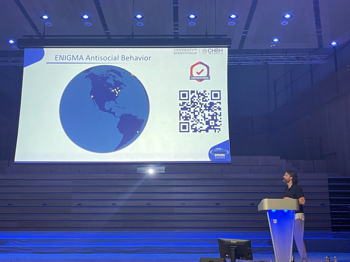 Dr Stephane de Brito <a href="/SCAN_Lab/">SCAN Lab</a>  presenting the work of <a href="/enigmabrains/">ENIGMA Consortium</a> Antisocial Behavior Working group in the exciting launch event of Birmingham Centre for Neurogenetics. 👏