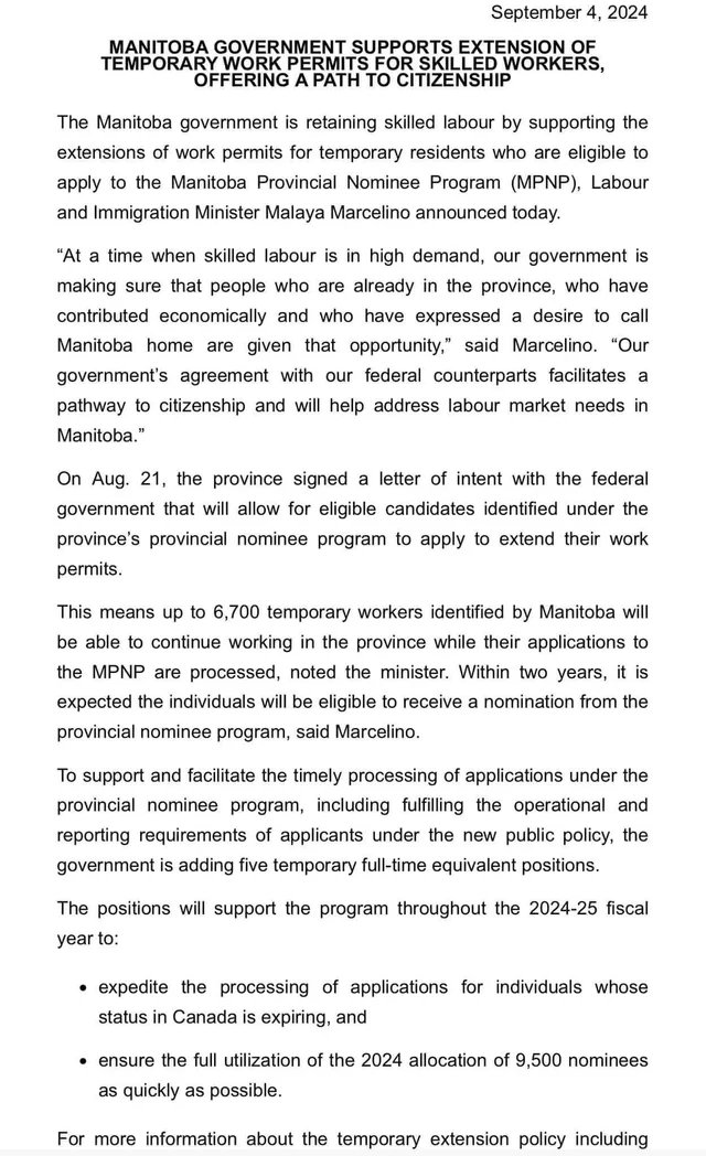 valdombre's tweet image. Manitoba caves to foreign worker protests, will extend work permits for up to 6,700 - they can apply for permanent residency in two years.

Canadian workers are being sold out.