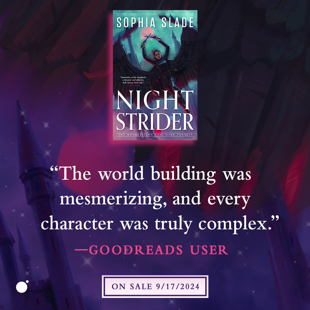 orbitbooks's tweet image. “The world building was mesmerizing, and every character was truly complex.” - Goodreads User

The reviews are rolling in and we are so excited about NIGHTSTRIDER by @theneonvulture AVAILABLE 9/17