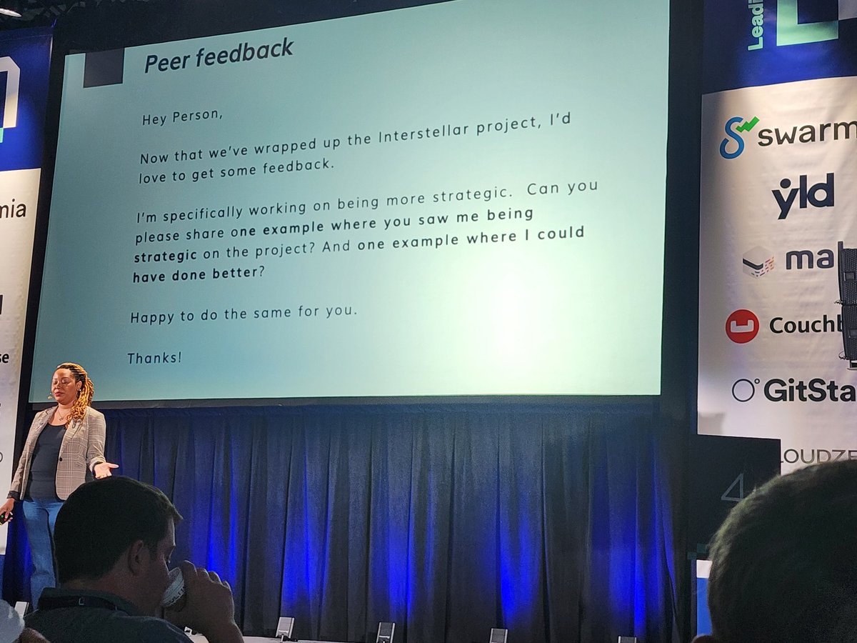 Tramale Turner (@shidoshi) on Twitter photo I like this modeling of a simple ask to solicit feedback from peers by <a href="/brwngrldev/">Annyce Davis</a> at #LeadingEng I like this modeling of a simple ask to solicit feedback from peers by <a href="/brwngrldev/">Annyce Davis</a> at #LeadingEng