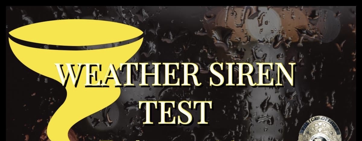 Weather siren maintenance in progress. Short test.