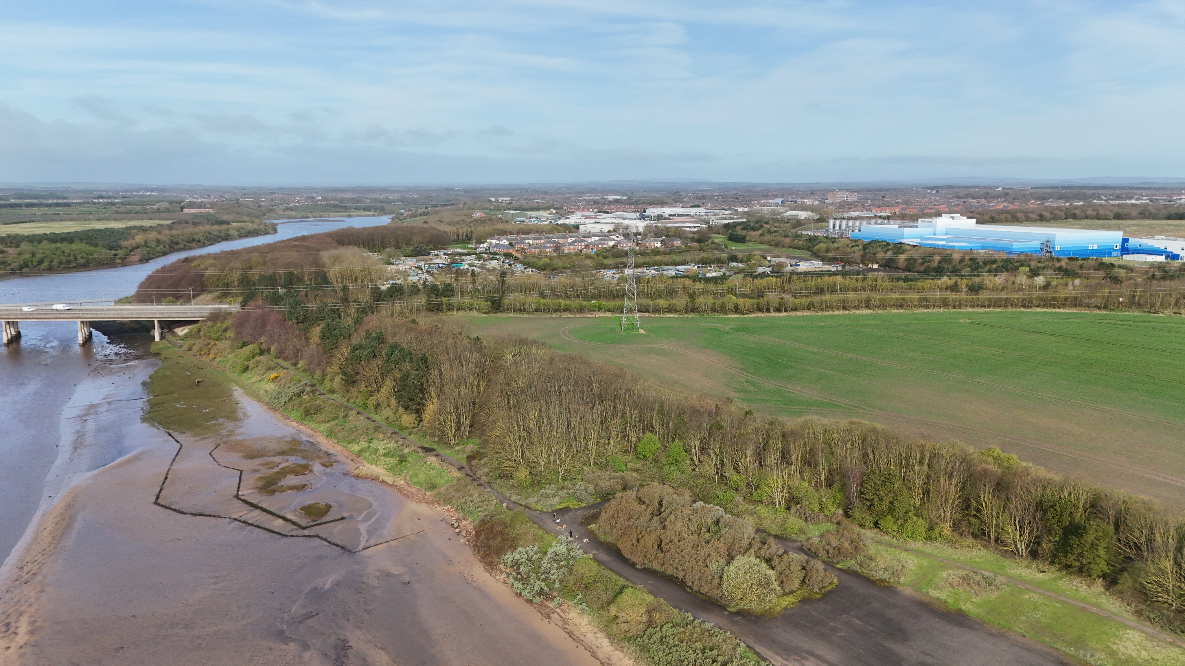 Site of North Seaton Colliery beyond the Spine Road in 2024