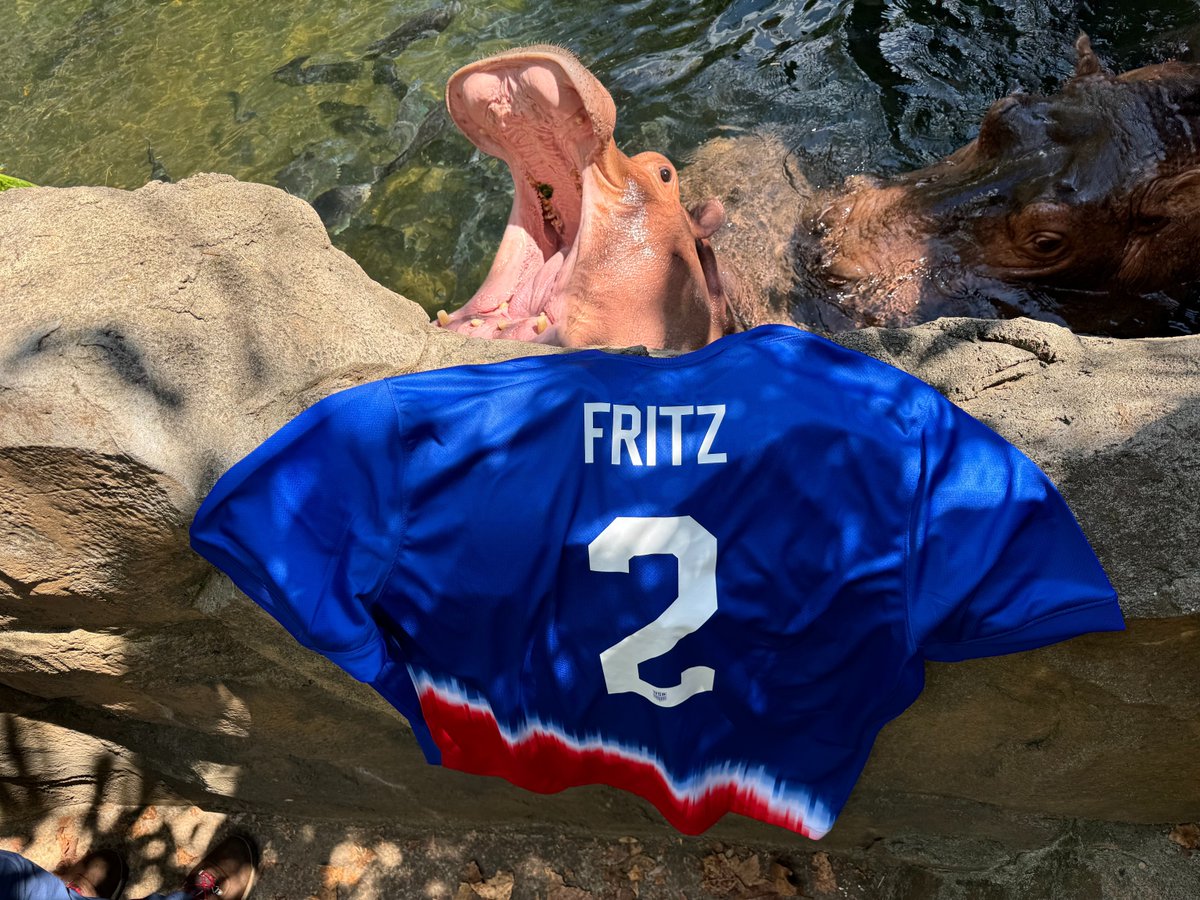 Thank you for the Fritz jersey from the <a href="/USMNT/">U.S. Soccer Men's National Team</a>! Join Fritz and help us cheer on the US Men's National Team at TQL Stadium on September 10 at 7pm vs. New Zealand! $5 from every ticket sold will benefit the Cincinnati Zoo: ow.ly/pHuz50TgN38 ⚽🦛