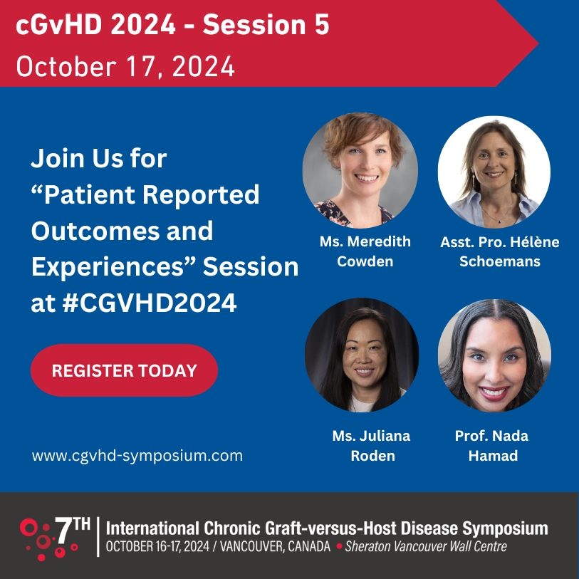 Don’t miss out on Patient Reported Outcomes &amp; Experiences – Session 5 at #cGvHD2024! Meet our expert speakers and expand your knowledge in this vital field. Join us at the Sheraton Vancouver Wall Centre, Oct 16-17. See you there! <a href="/MeredithCowden/">Meredith A Cowden</a> @Hschoemans <a href="/nadahamad/">A/Prof Nada Hamad</a>
#GVHD