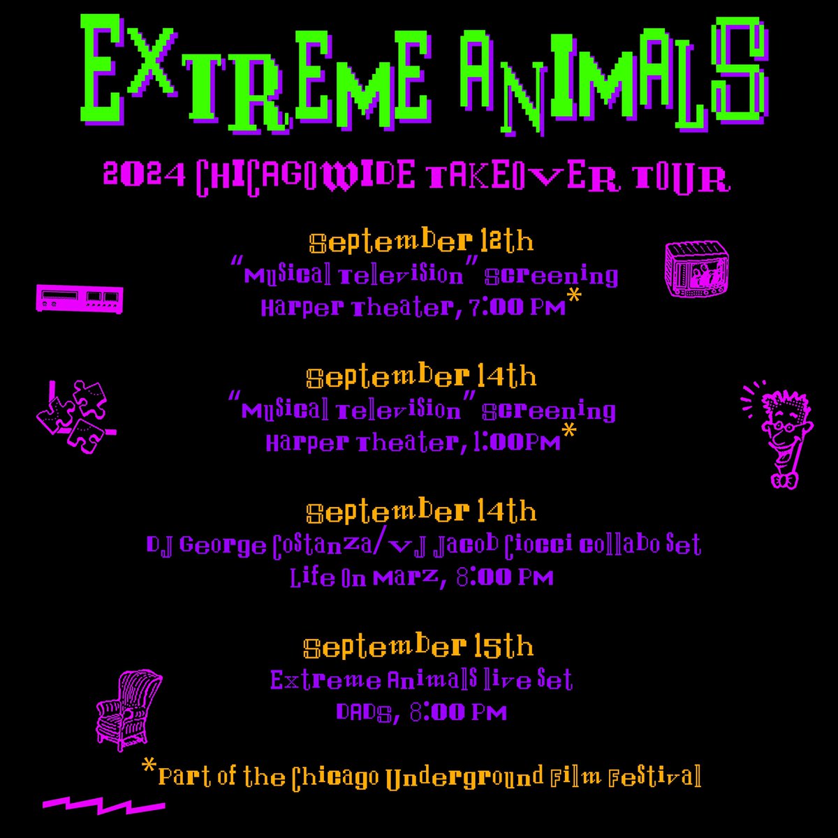 EXTREME ANIMALS
2024 CHICAGOWIDE TAKEOVER TOUR STARTS NEXT WEEK ⤵️