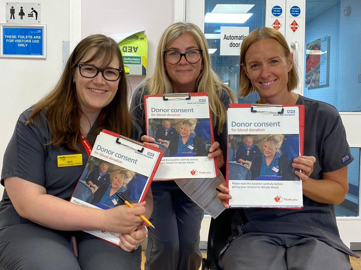 CUH Speech and Language Therapy (@cuh_slt) on Twitter photo Lunchtime team building blood donation for some of the paeds SLT team today 🩸<a href="/GiveBloodNHS/">Give Blood NHS 🩸🩹</a> #BloodDonation <a href="/LinziGreenSLT/">Linzi Green</a> <a href="/SpeechieSoph/">Sophie</a> Lunchtime team building blood donation for some of the paeds SLT team today 🩸<a href="/GiveBloodNHS/">Give Blood NHS 🩸🩹</a> #BloodDonation <a href="/LinziGreenSLT/">Linzi Green</a> <a href="/SpeechieSoph/">Sophie</a>