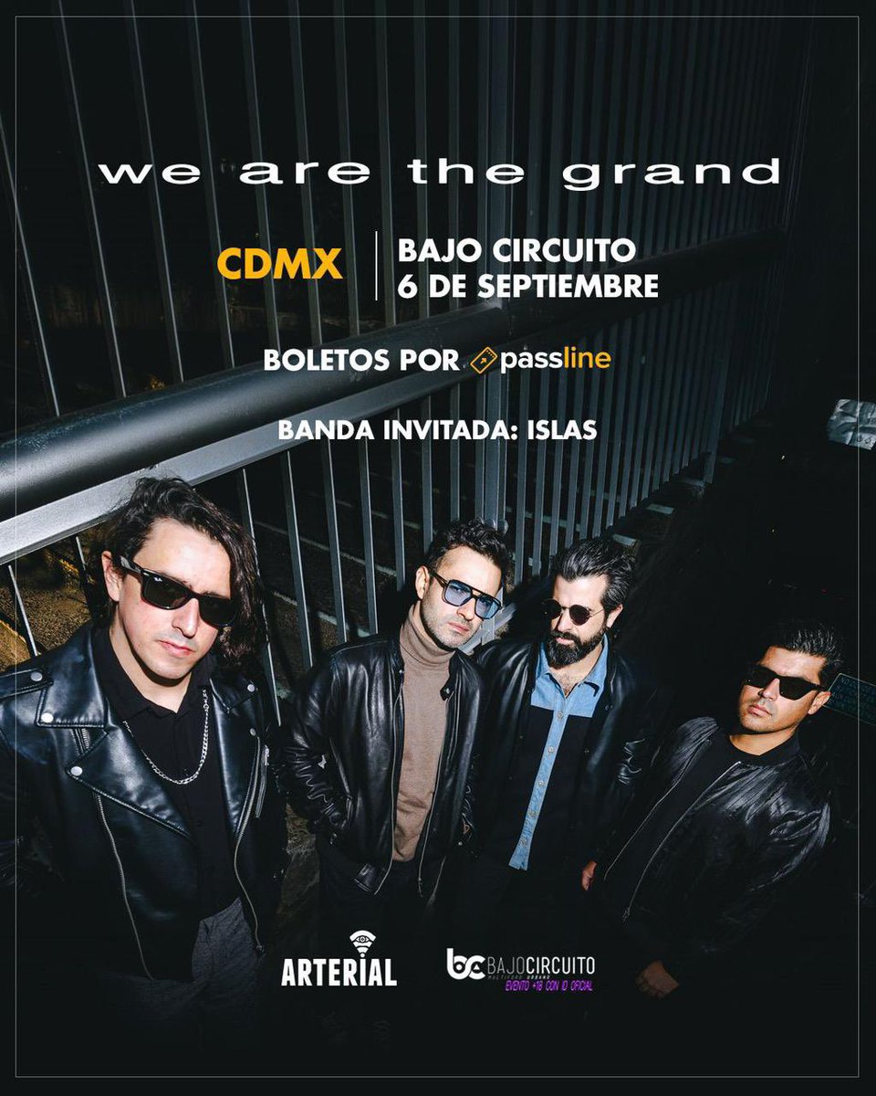RevistaMarvin's tweet image. ¿Sin plan para hoy? Tenemos accesos DOBLES para ver en directo HOY por la noche a la banda chilena We Are The Grand en Bajo Circuito. Solo tienen que enumerarnos tres bandas chilenas legendarias.
Respuestas acá: contacto@marvin.com.mx