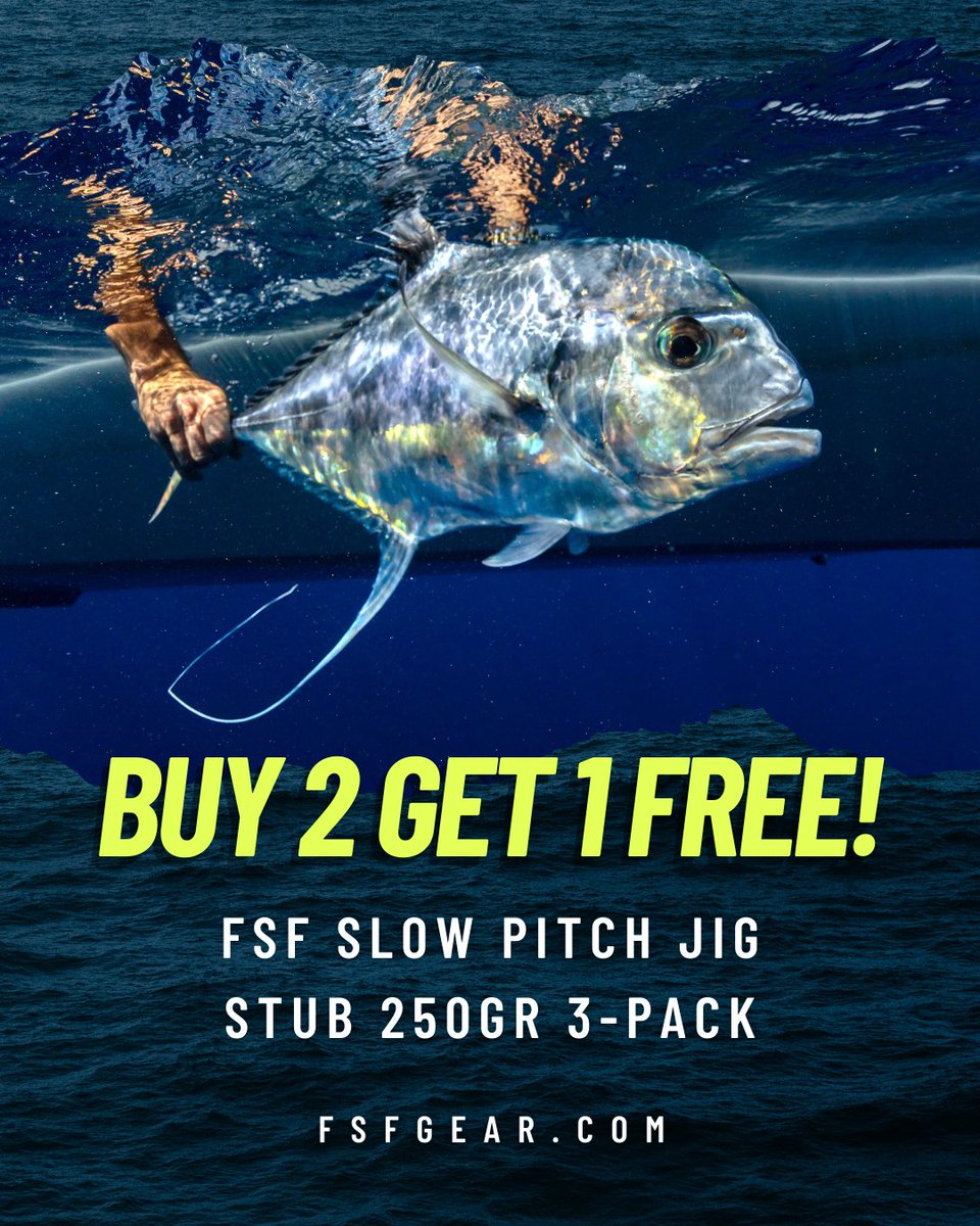 flsportfishing's tweet image. Dominate a wide range of species with our versatile slow-pitch jig stub 250gr 3-packs! From #Africanpompano, #grouper, #muttonsnapper &amp;amp; MORE.Grab your 250gr 3-packs &amp;amp; experience the thrill of slow-pitch jigging success! SHOP NOW: l8r.it/bunK