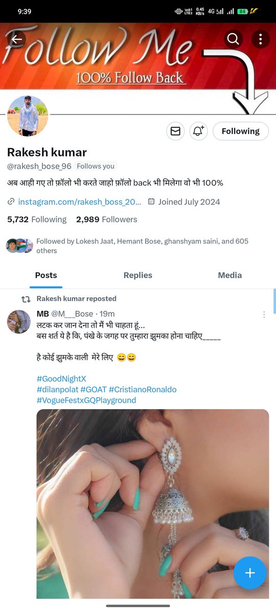 MB (@m___bose) on Twitter photo भाई है अपना सब लोग सपोर्ट करते रहना
और फॉलो कर दीजिए fb मिल जायेगा ।।
<a href="/rakesh_bose_96/">Rakesh kumar</a>
#dilanpolat
#GOAT
#CristianoRonaldo
#VogueFestxGQPlayground भाई है अपना सब लोग सपोर्ट करते रहना
और फॉलो कर दीजिए fb मिल जायेगा ।।
<a href="/rakesh_bose_96/">Rakesh kumar</a>
#dilanpolat
#GOAT
#CristianoRonaldo
#VogueFestxGQPlayground