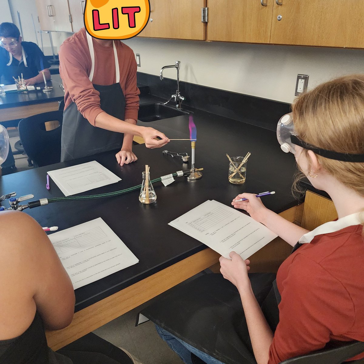 Davenport Chemistry students are learning about wavelengths of light by doing! Who wouldn't want to go to school and light things on fire? <a href="/DavissonAmber/">Amber Davisson</a> <a href="/dhs_looney/">Angela Looney</a> <a href="/MammaO25/">Denise Ortiz</a>