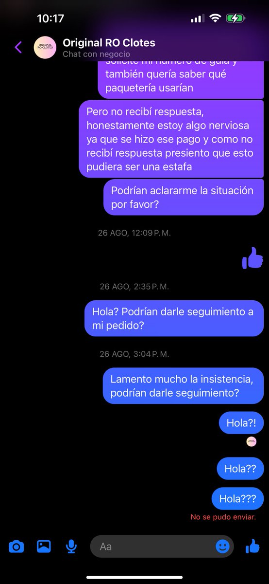 Scarcega98's tweet photo. Aquí me dejaron de contestar, todavía intenté mantener la calma y ser amable pero ya era evidente que me habían estafado. https://t.co/84hQYQehMU