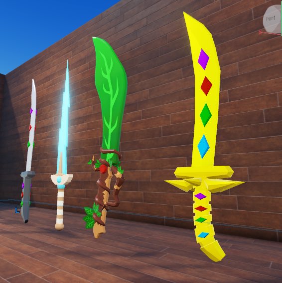 Ch19hamada's tweet image. Roblox swords ( leaf, gold, Voltaic and ordinary) these are all top tier ones and they each one of them have 3 levels below. [we give a guarantee that all our models are optimised and has very good textures and topology] #RobloxGames #RobloxDevs #robloxweapons #gamedevs