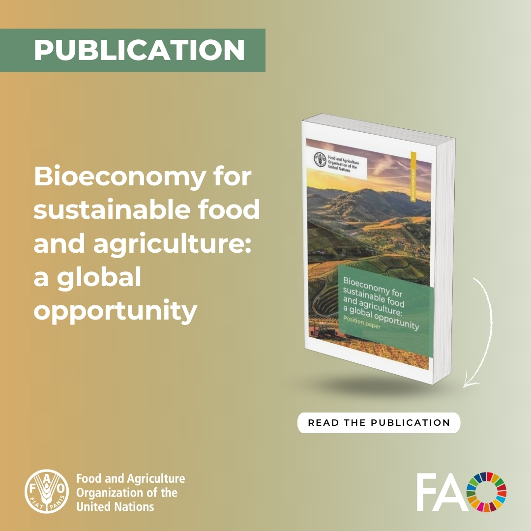 FAO Climate Change & Biodiversity (@faoclimate) on Twitter photo OUT NOW!
'#Bioeconomy for sustainable food and agriculture:
A global opportunity'
This new publication evaluates how the bioeconomy can ensure #foodsecurity & nutrition through the transformation of agrifood systems and more 👇
bit.ly/FAO-Bioeconomy…
#G20Brazil <a href="/g20org/">G20 South Africa</a> OUT NOW!
'#Bioeconomy for sustainable food and agriculture:
A global opportunity'
This new publication evaluates how the bioeconomy can ensure #foodsecurity & nutrition through the transformation of agrifood systems and more 👇
bit.ly/FAO-Bioeconomy…
#G20Brazil <a href="/g20org/">G20 South Africa</a>