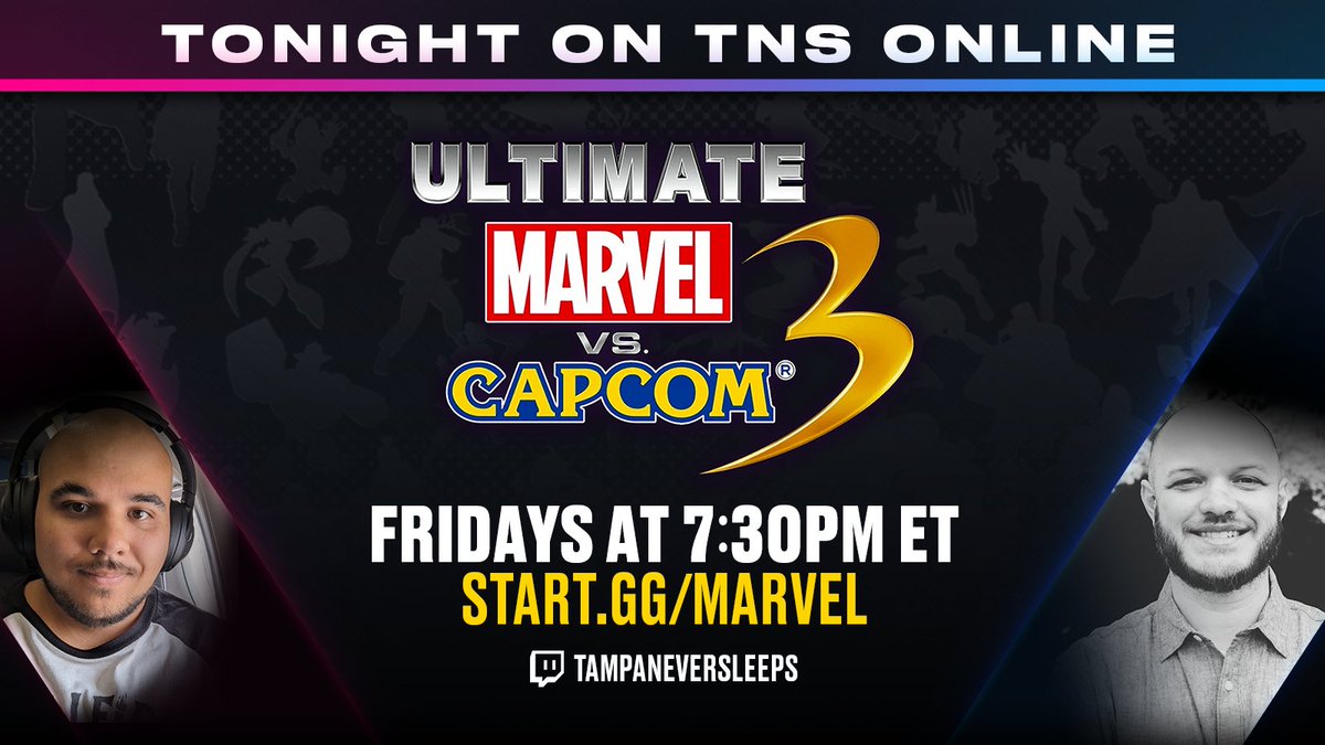 TampaNeverSleep's tweet photo. While our crew is out at #F2Con, @BManTheBigHero and @GeneralReaction join us for our #UMvC3 bracket tonight, register now! https://t.co/QvScVPcnVC
