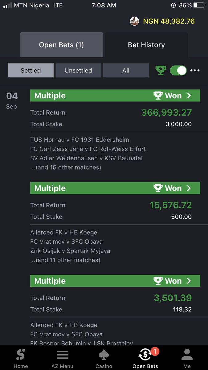 DekingTips's tweet image. Just logged in to sporty to see over 400k boomed with just 10k total stake
Two days ago 
Thank you Jesus 

156 odd boomed
@_spiriituaL @Ekitipikin @MaziSimon @optimum_ayo @iam_DjBigShot @BigBankzie