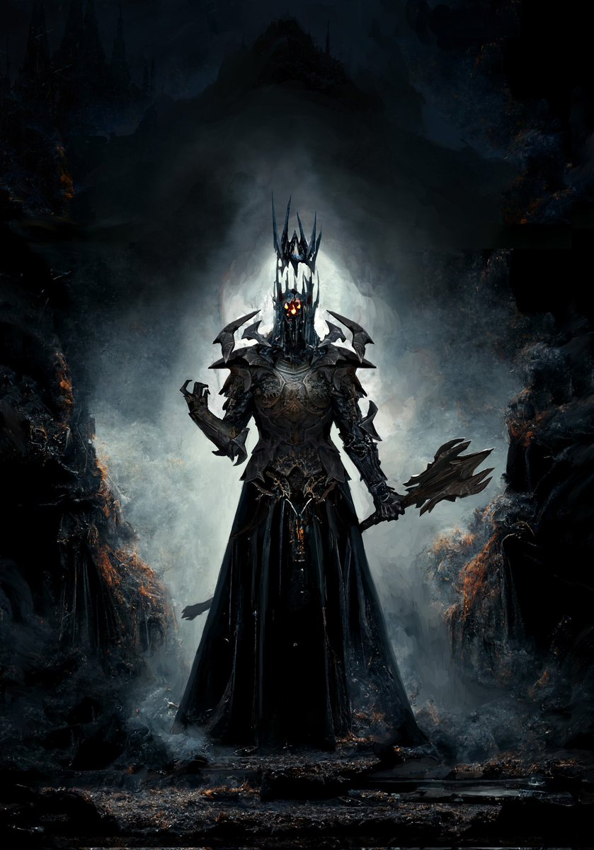 TolkienMundo's tweet photo. Melkor, el GRAN villano de la Tierra Media.

"...la luz de los ojos de Melkor era como una llama que se marchita con el calor y penetra con un frío mortal. 

J.R.R.Tolkien. https://t.co/iuvajQmmgZ