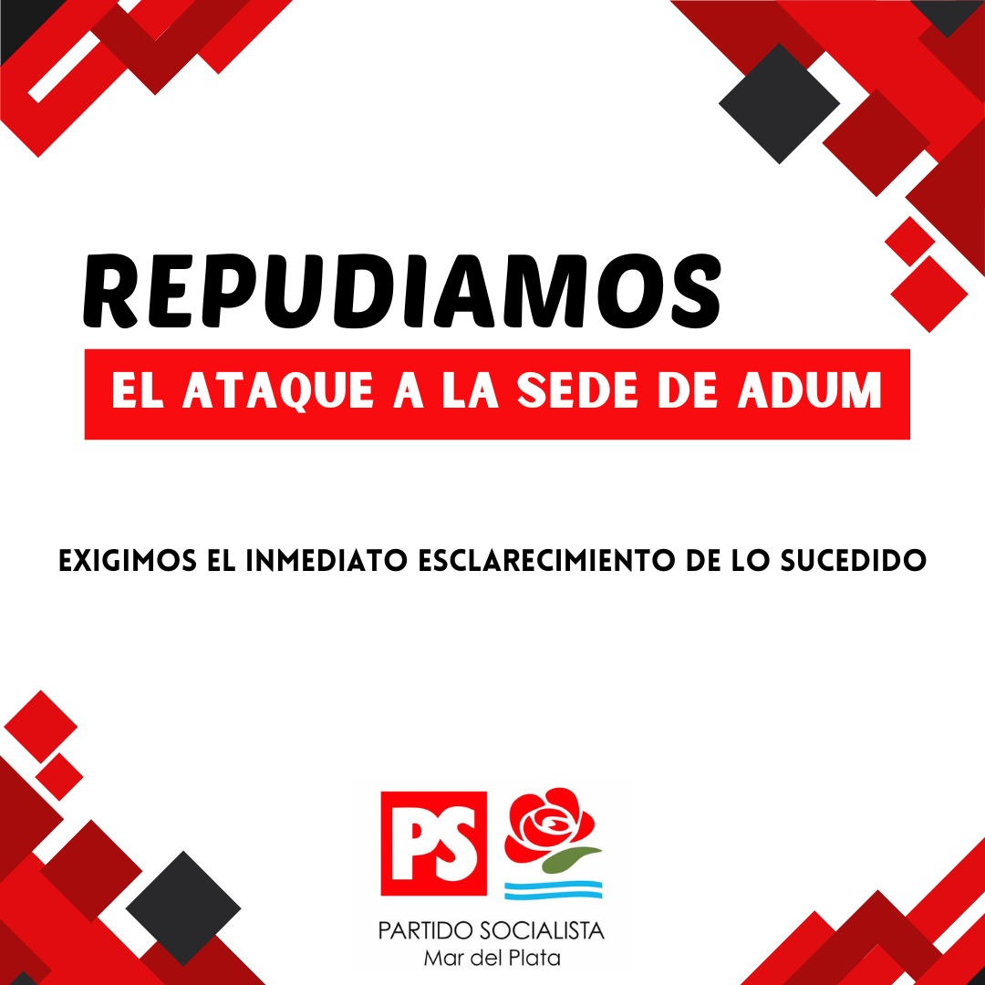 radio10mdq's tweet image. Solidaridad del Partido Socialista con ADUM tras ataque a su sede 📢
radio10mardelplata.com.ar/solidaridad-de… 
#Solidaridad  #ADUM #PartidoSocialista #Universidades #MardelPlata  #Universidad
