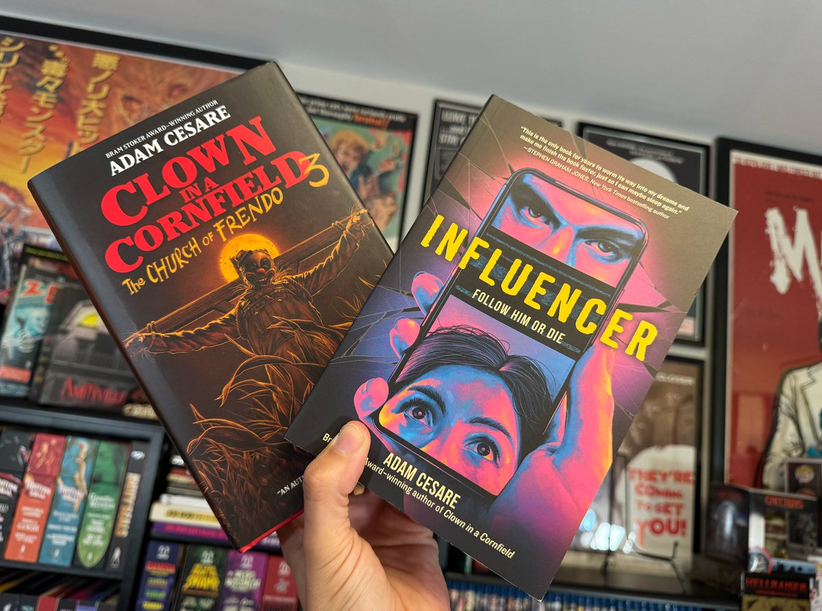 Adam_Cesare's tweet image. CLOWN IN A CORNFIELD 3: THE CHURCH OF FRENDO is a USA Today Bestseller. Get it now: amzn.to/4eh44FL
INFLUENCER, a YA psychothriller, got a Kirkus star. Out in paperback here: amzn.to/4gcQPYl
Or buy my books signed from a local indie here: bit.ly/Frendolovesyou
