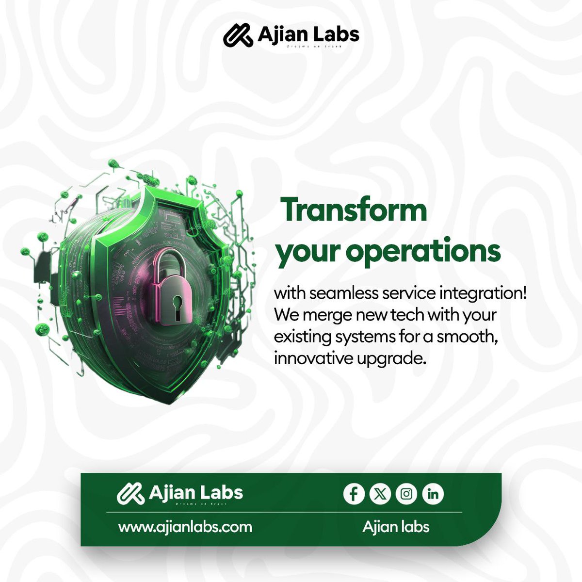 ajianlabs's tweet image. We integrate new services with your existing infrastructure to enhance performance,  and scalability with minimal disruption. Our expert team ensures a smooth transition, boosting efficiency and preparing your systems for future growth. Contact us to upgrade your IT setup today.