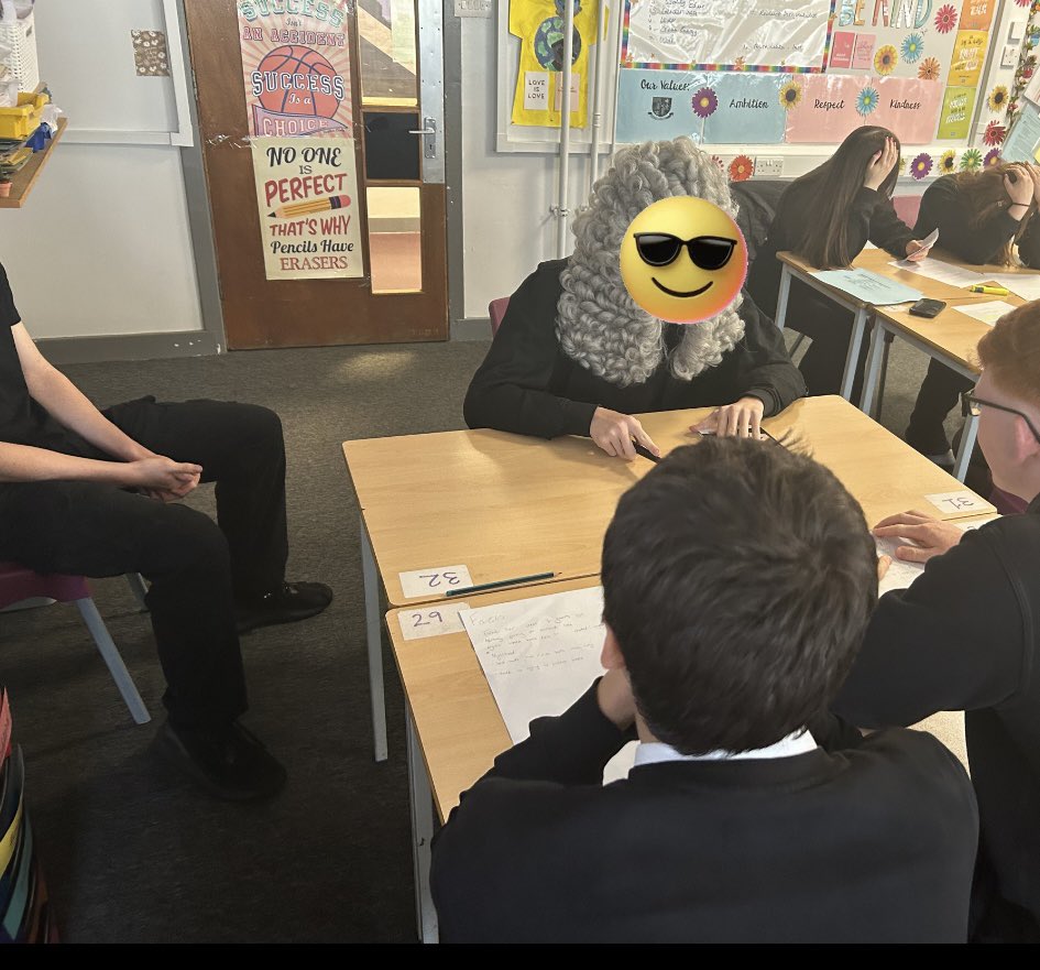 MsInnes2's tweet image. My S4s today passed their spoken language assessment with flying colours. Great preparation, enthusiasm and knowledge of the text displayed! Thanks to Mrs Fagan and Mr McBride for the judge outfit and gavel #aninspectorcalls #ambition #drama #mocktrials