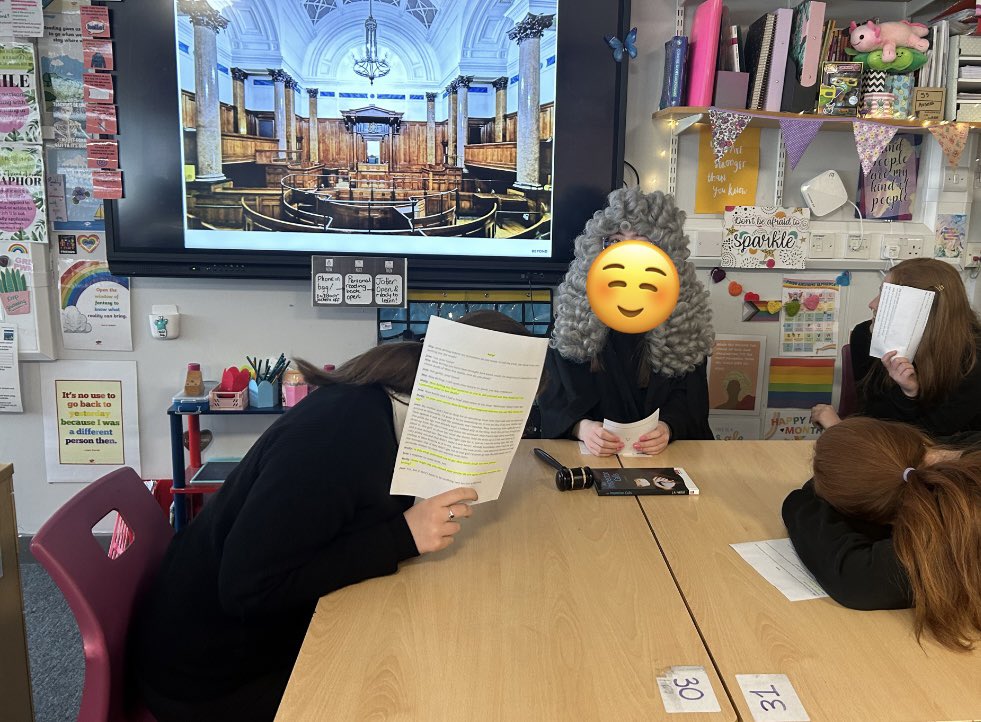 MsInnes2's tweet image. My S4s today passed their spoken language assessment with flying colours. Great preparation, enthusiasm and knowledge of the text displayed! Thanks to Mrs Fagan and Mr McBride for the judge outfit and gavel #aninspectorcalls #ambition #drama #mocktrials